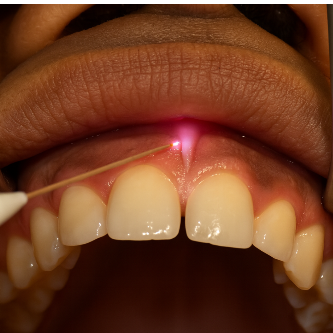 Pediatric tongue and lip tie micro revision laser soft action view photo